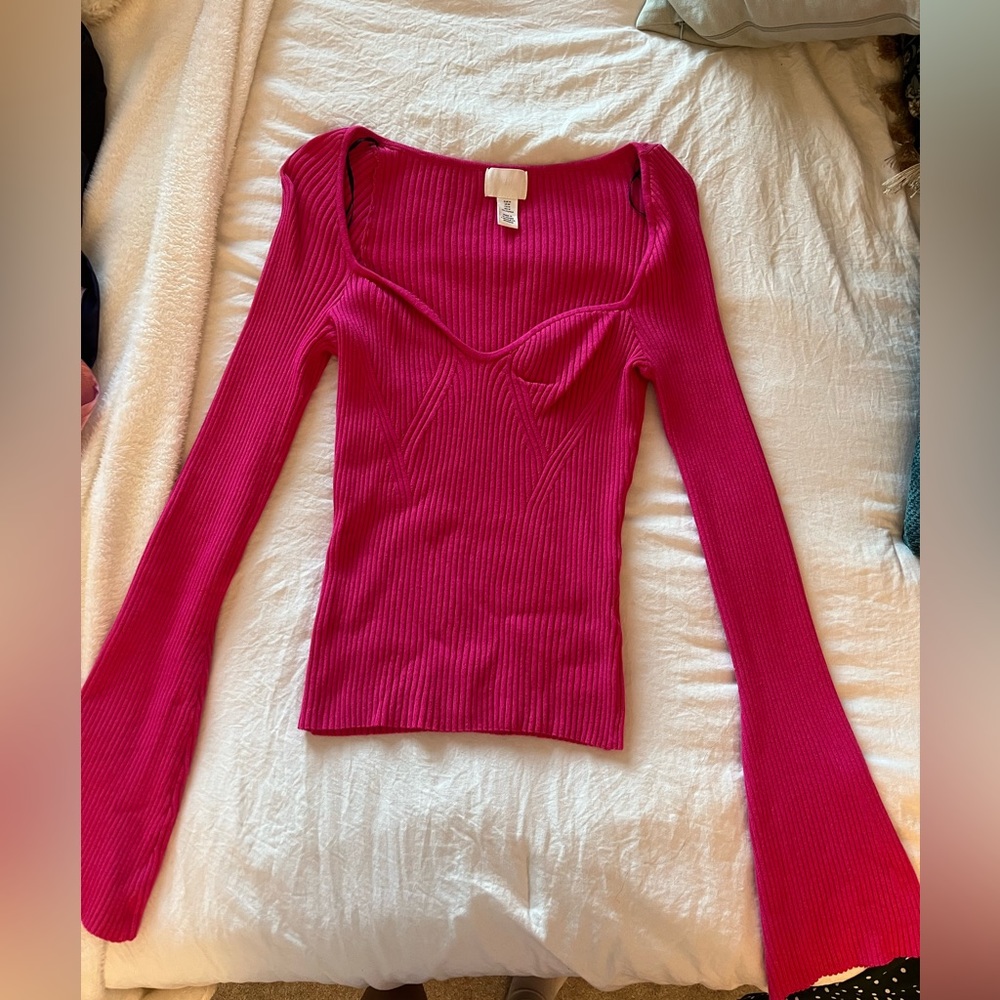 H&M Pink sweetheart sweater